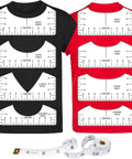 9 Piece T Shirt Alignment Ruler Set For Easy Centering Of Vinyl Designs On Heat Presses Includes Four Size PVC Rulers 10x5 10x4.5 10x3.5 10x2.5 And A 59 Inch Soft Measuring Tape Transparent Front And Back Measurement Guides For Kids Teens And Adults