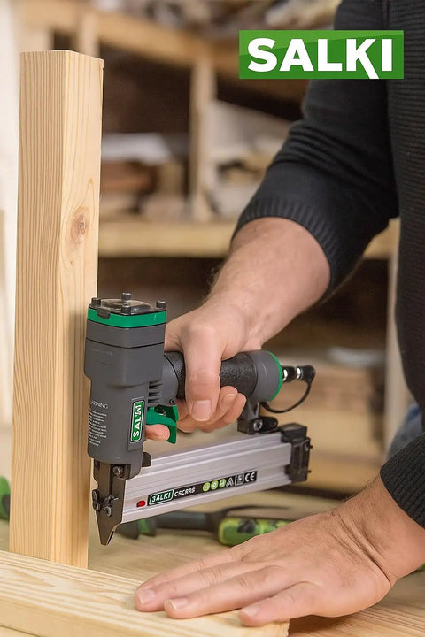 Professional Pneumatic Nailer For Woodworking Trim, Dead Nuts Reliable Brad And Pin Tool With Quick Clear Anti Jam Nose, Safety Trigger, Side Feed Magazine, Smooth As Butter Action, Built Tough