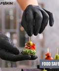 Safeskin Ultralight disposable nitrile gloves, black, large, 2.0 mil, 100 ct, powder- and latex-free for food prep