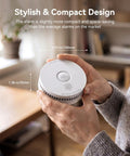 9V Battery Powered Photoelectric Smoke Alarm With Low Battery Alert No Fuss Install UL217 10th Edition Listed GS509A White Smoke Detector For Home Safety And Early Smoldering Fire Detection, compact white plastic