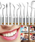 Pro At Home Dental Tools Set Stainless Steel Teeth Cleaning Picks Tooth Scraper Plaque And Tartar Remover Hygiene Kit with Case