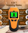 LSENLTY Stud Finder Wall Scanner showing 6-in-1 scanning modes for wooden and metal stud detection.