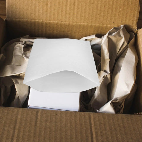White EPE Bubble Pouches 100 Pack For Ceramic And Valuables Packing Shock Resistant Reusable Foam Cushioning Bag in box
