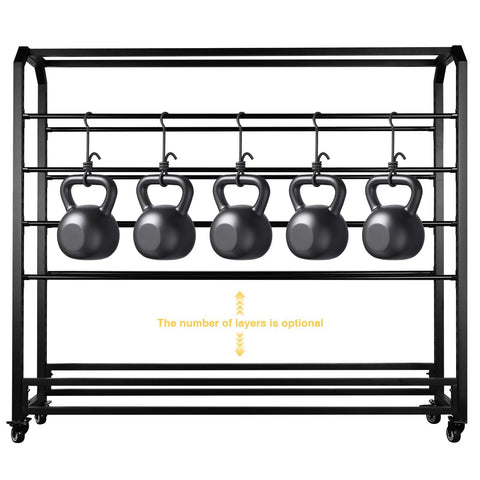 Hella Sturdy Fabric Roll Storage Rack With Smooth Riding Casters And Adjustable Hanging Rod Display Shelf For Leather Wallpaper Rolls Solid Steel Merchandiser And Pro Gear Stash Stand with black kettlebells.