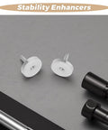 Adjustable Furniture Leveling Feet 6Pcs Heavy Duty Iron And Plastic Screw In Levelers With M8 Thread For Wood Tables Cabinets Chairs, white feet on floor
