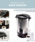 100 Cup Electric Coffee Urn Stainless Steel Beast With Massive Capacity Percolator Pot And Leak Proof Tap with cups