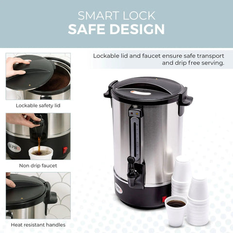 100 Cup Electric Coffee Urn Stainless Steel Beast With Massive Capacity Percolator Pot And Leak Proof Tap with cups