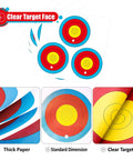 3 Spot Archery Target Paper Set With Pins, New LAS Version, showing target face with clear rings for practice.