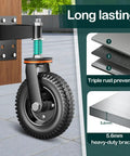 Eight Inch Heavy Duty Gate Rollers Two Pack shown with heavy-duty bracket and rust-proof wheel for smooth gliding performance.