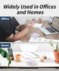 Crystal Clear Acrylic Sticky Note Holder for Desk and Dorm 3 By 3 Notepad Dispenser in office and home settings.