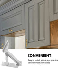 Folding Sofa Bed Hinges For Cabinet Doors 80 Degree Lift Up Function Cold Rolled Steel Corner Cabinet Hardware in a kitchen setup