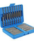 Awesome 50 Piece Extra Long Security Bit Set With Magnetic Holder For Tough Drilling Jobs Featuring Multi Sizes Hex Torq Clutch Spline And Flat Square Bits Perfect Anytime You Need Serious Power And Precision In Your Drill Driver Kit Gear. 50-piece vanadium steel security bit set in blue case