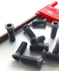 Heavy Duty 12-Piece M4.5 X 16mm Torx Insert Screws For Carbide Lathe Tool Blocks with red driver tool.