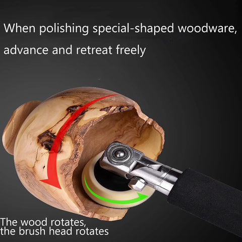 Handheld Wood Turning Lathe Sander With Rotating Spindle Head And 1.5 Inch 2.2 Inch Sanding Discs polishing curved wood bowl