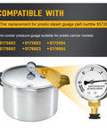 Pressure canner gauge replacement for Presto; chrome steam gauge shown, fits models 0175002-0178004