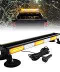 26 Inch 126 LED Rooftop Emergency Strobe Light Bar With Dual Side Flashing Safety Warning Traffic Advisor for trucks shown on a vehicle