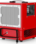 Portable Air Filtration System with 180 Degree Air Intake and High Velocity Vortex Fan, red tabletop dust collector