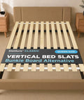 Queen Bunkie Board 60X80 Heavy Duty Wooden Slats For Bed Frame Reinforcement on a bed frame.