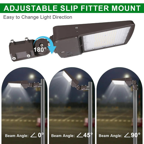 150W LED Parking Lot Light That Delivers Monster Bright, 21000 Lumens, IP65 Weatherproof Shoebox Fixture With Slip Fitter Mount