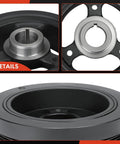 Engine Harmonic Balancer Crankshaft Pulley For Ford F-150 direct fit replacement showing close-up detail of black finish and design