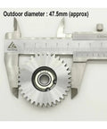 Oblique Helical Planetary Gear for E-Bike Hubs, 35T 47.5x12mm, Nylon Plus Steel Hybrid, with 8mm bearings and caliper