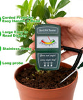 Handheld Soil Moisture Meter With Long Probe No Bend Readout Easy Hygrometer For Garden Lovers Quick Plant Care Soil Tester For Home Garden Or Farm Large Display Accurate Readings On The Go, stainless probe in potted plant