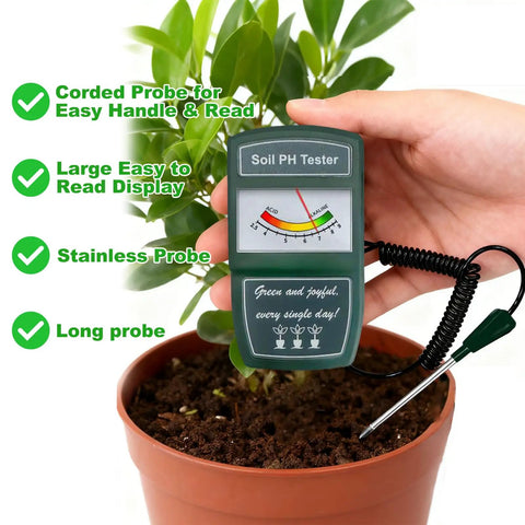 Handheld Soil Moisture Meter With Long Probe No Bend Readout Easy Hygrometer For Garden Lovers Quick Plant Care Soil Tester For Home Garden Or Farm Large Display Accurate Readings On The Go, stainless probe in potted plant