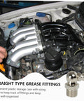 Grease Fitting Kit With Straight Nozzles Nickel Coated Zerk Fittings Assortment installed on engine bearings