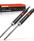 Pair of A-Premium rear shock absorbers (2) for BMW models; black bodies with chrome shafts.