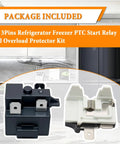 Refrigerator Freezer PTC Start Relay And Overload Protector Kit Replacement For QPE2 A4R7MD3, black and white components