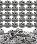 Big Bundle 150 Piece Nylon Push-In Wire Connectors For Electrical Boxes, Non Metal Knockout Plugs And Junction Box Fittings Perfect For DIY Conduit Work And Heavy Duty Cable Management Projects, gray nylon plugs