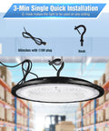 Image showing installation of 12 Pack 300W UFO LED High Bay Lights Ridiculously Bright With 45000 Lumens 5000K Daylight 120V AC