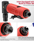 Beefy Power 20000 RPM Right Angle Air Die Grinder With After Exhaust, Empty Oil Bottle, 1/4 and 1/8 Inch Collets, Rear Exhaust