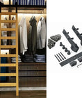 Sliding Ladder Track Kit For Library And Loft Quiet Smooth Glide Barn Door Hardware System with wood ladder and black hardware