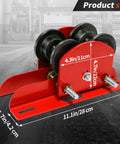 Heavy Duty I Beam Trolley 0.5 Ton Capacity With Dual Track Rollers Adjustable Flange 2.68 To 4.33 Inches product size view