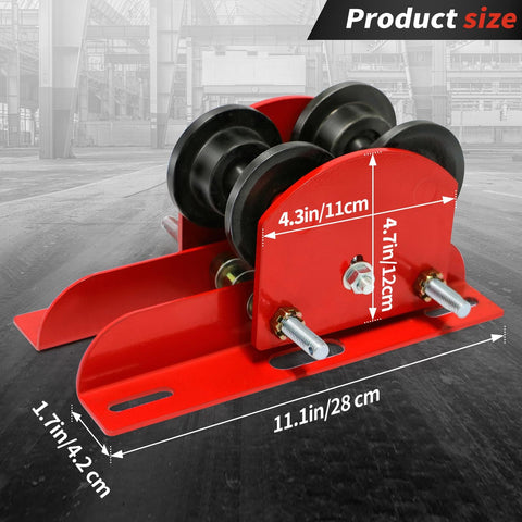 Heavy Duty I Beam Trolley 0.5 Ton Capacity With Dual Track Rollers Adjustable Flange 2.68 To 4.33 Inches product size view