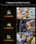 Half Inch Cordless Impact Wrench With Brushless Motor 1032 Foot Pounds Beefy Torque 1400 Newton Meters Electric Impact Driver Kit illustration