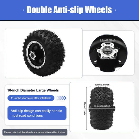 Anti-slip 10-inch wheel for 36V 350W Electric Cart Conversion Kit, ideal for go-karts and mobility scooters.