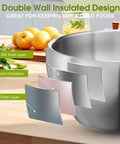 Heavy Duty Double Insulated Stainless Steel Mixing Bowls 12 Piece Bulk Set 24 Oz with double wall insulation detail.