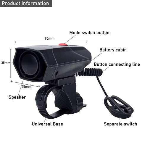 High Volume 110dB Electric Bike Horn With Five Sound Modes Loud Handlebar Alarm Bell For Safe Cycling Includes Free Screwdriver Ideal Gift For Kids And Adults Easy To Use And Reliable Road Alert