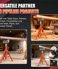 Heavy Duty Roller Stand With 2500 Lb Capacity And 28 To 52 Inch Adjustable Height Foldable Tool Stand For Pipes Wood And Metalworking Projects Built To Last For Long Materials And Sheet Metal Work used with pipe and wood in workshop