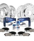 Hella Reliable Brake Rotor And Pad Kit For 2013 To 2016 Ford Fusion Lincoln Mkz with drilled rotors and ceramic pads