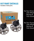 Two Piece Rear Left And Right Wheel Bearing And Hub Assembly Set Built For 2017 2020 Hyundai Elantra Eco SE Value Edition