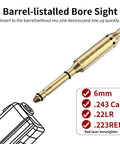Laser Bore Sight For.22LR.223 Rem.243 And 6mm Rifles With Red Dot Compatibility shown with caliber indicators