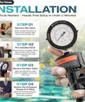 Aquatonics 98209800 valve kit with high-flow air relief valve and pressure gauge; pre-installed Teflon tape
