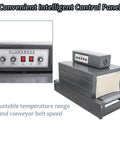 Industrially Grade INTSUPERMAI Heat Shrink Wrapping Machine With Quartz Far Infrared Heating Tubes control panel and adjustable settings.