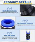 Product details of Five Pack Pneumatic Straight Fittings 0.55 Inch Tube OD Plastic Union Push To Connect Blue Quick Connect Air Line Fittings