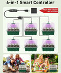 Six Pack Seed Starter Kit With 72 Cell Trays, Adjustable Full Spectrum LED Grow Lights, 3.9 Inch Humidity Domes setup