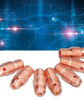 Heavy Duty Premium Copper TIG Collet Body Replacement Parts Fits 13N24 13N 796F WP 9F Torch consumables in copper material.