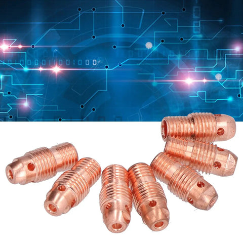 Heavy Duty Premium Copper TIG Collet Body Replacement Parts Fits 13N24 13N 796F WP 9F Torch consumables in copper material.